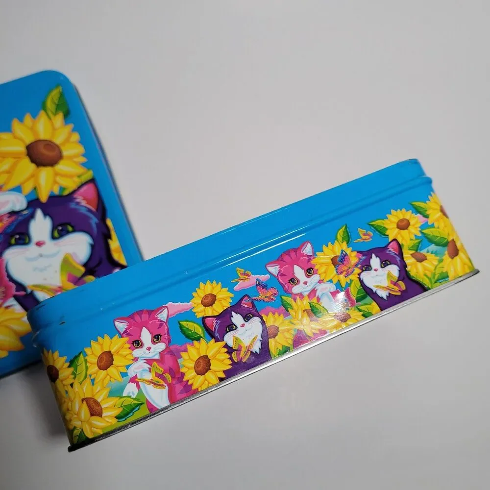 Lisa Frank Sunflower Kittens Collector Tin Playtime Vintage 90s Metal Box Empty